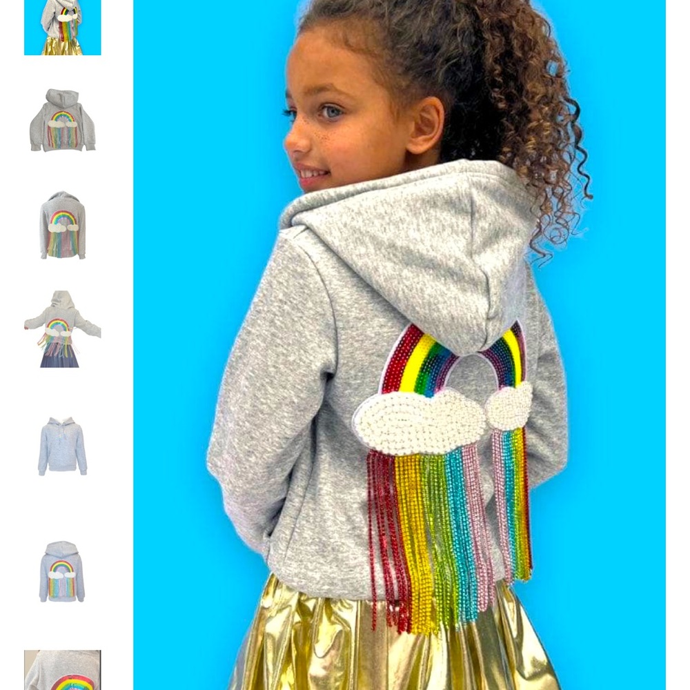 Lola + The Boys rainbow hoodie size 6